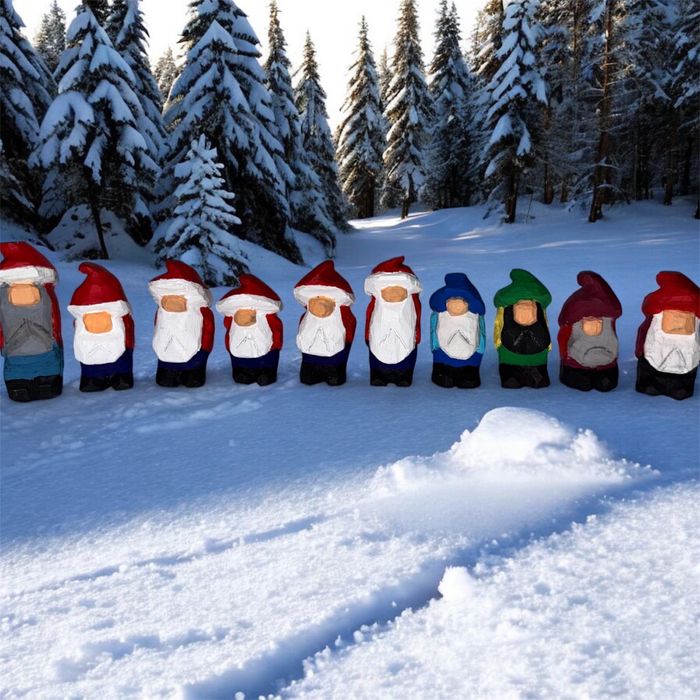 Pitici sculptati din lemn Mos Craciun