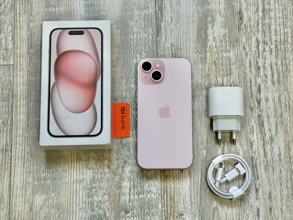 Iphone 15 128 GB Pink 100 % Battery Health Като Нов