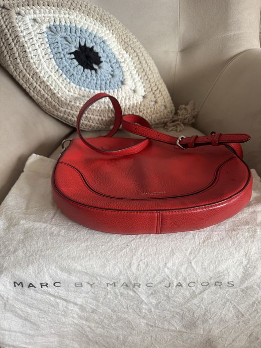 Marc Jacobs Оригинална Червена Чанта от Естествена Кожа
