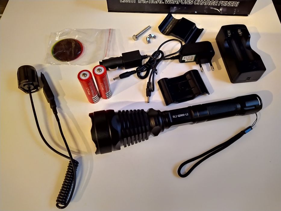 SET Lanterna vanatoare led XM-L2 cu 3 filtre color SLJ-Q2800