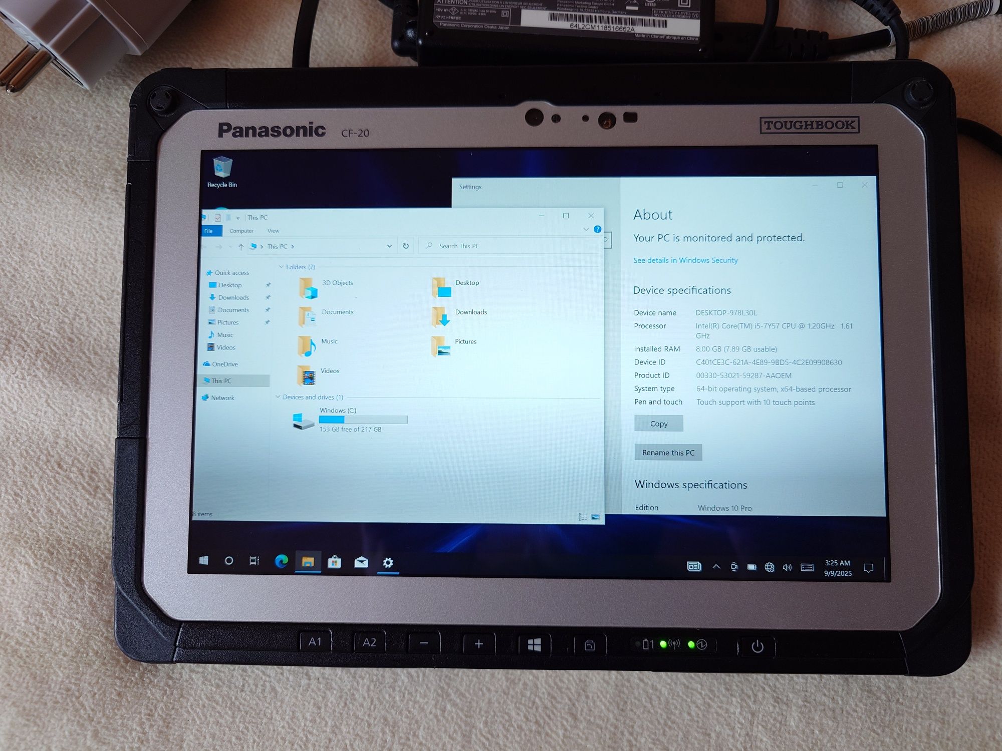 Panasonic CF20 intel I5-7Y57 8gb 256 GB  WLAN diagnoza, 10 ore - teste