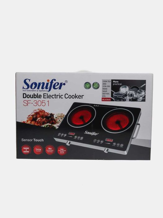 Индукционная плита Sonifer SF-3051 — 2 конфорки, сенсорное управление