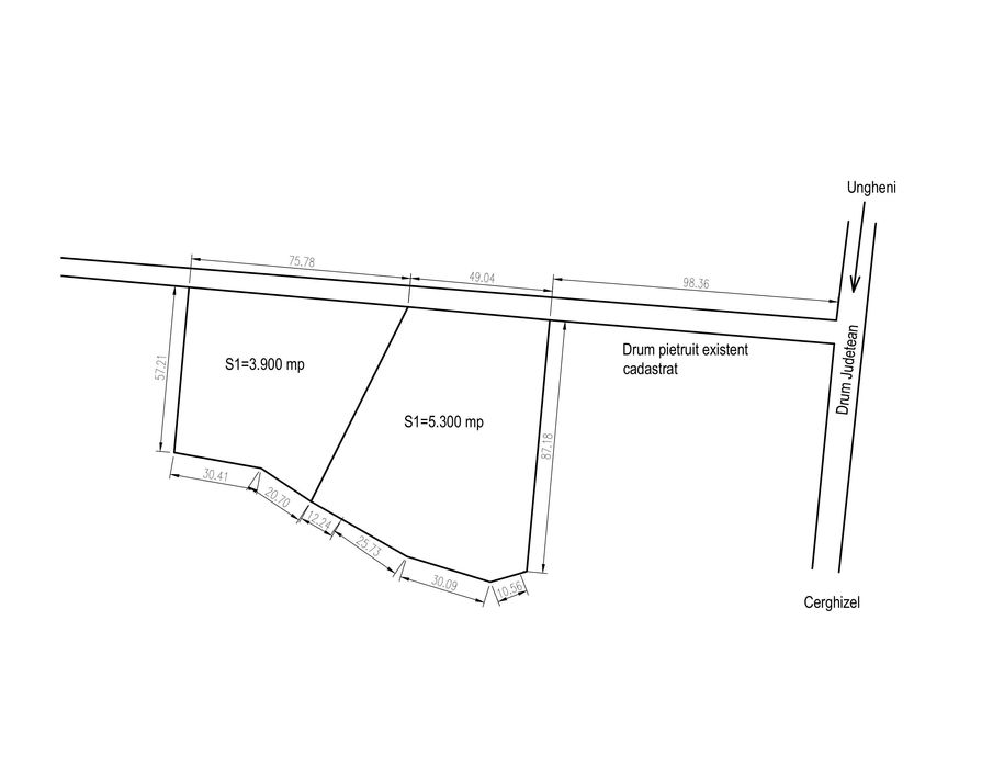 Teren intravilan aprope de intrarea pe A3 – parc industrial Ungheni