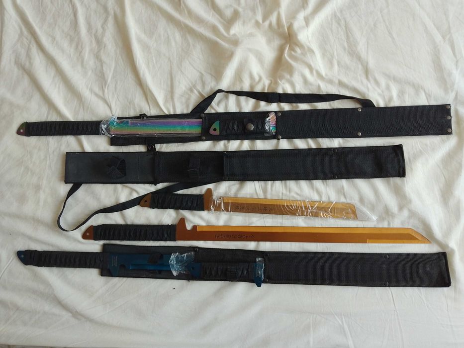 Set de 3 Katana cu 2 sabii fiecare  maner paracord sabie samurai ninja