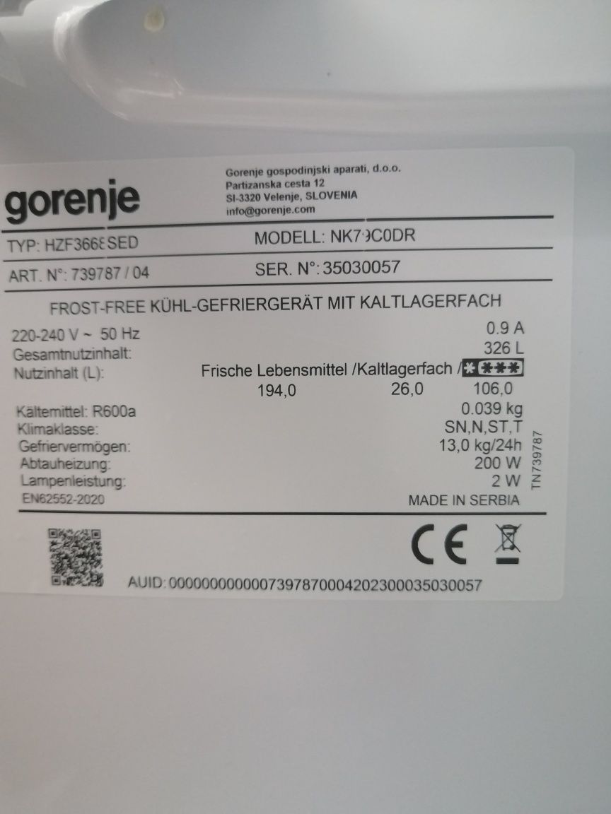 Combina frigorifica, GORENJE