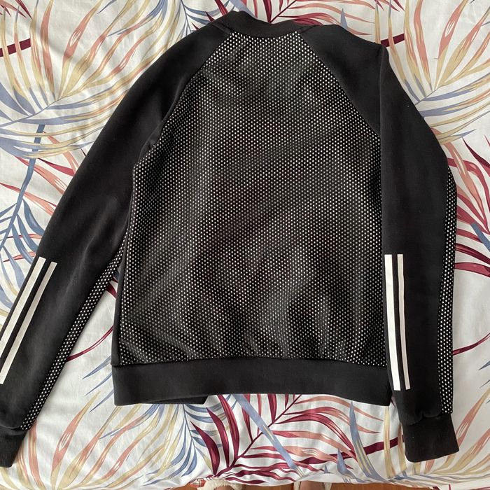 bluza adidas cu fermoar neagra si cu plasa la spate