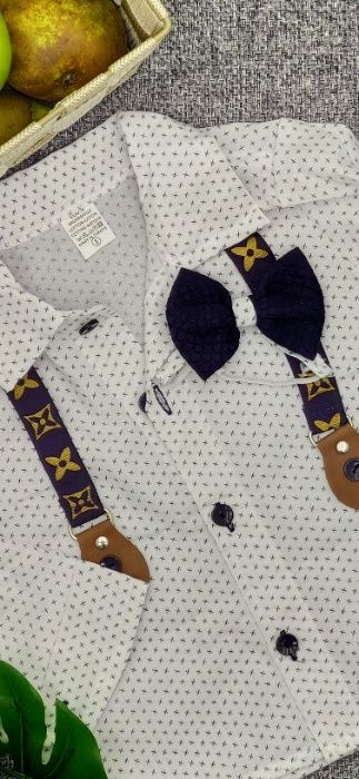 Set elegant BEBOYS compus din pantaloni si camasa cu bretele si papion