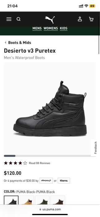 Ботинки новые зимние Puma