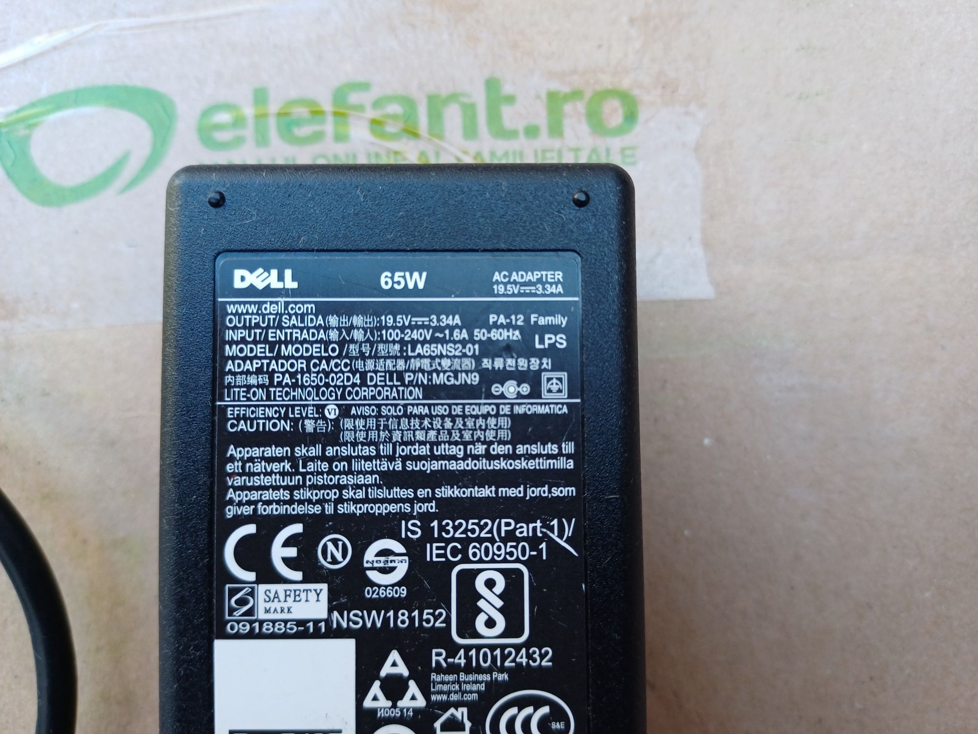 Incarcator laptop Dell LA65NS2-01, 19V  3,34A in stare buna