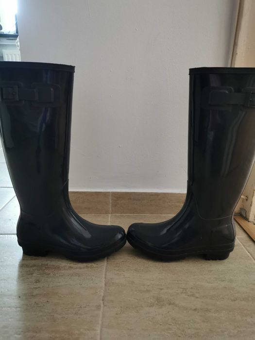 Cizme cauciuc, 37, lungi, elegante bleumarin