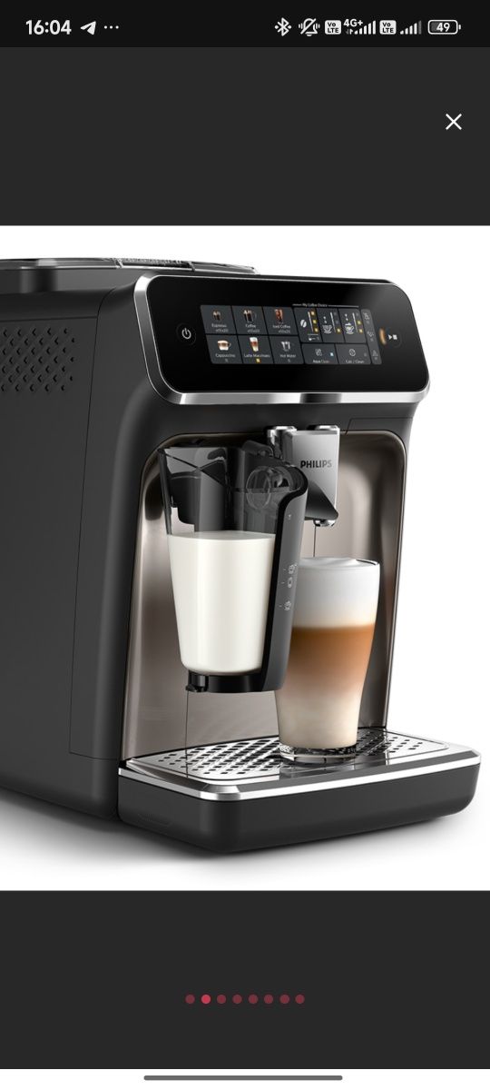 Espressor automat PHILIPS S3300 LatteGo EP3347/90, 1.8l, 1500W, 15 bar