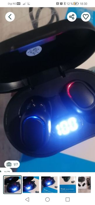 Căști wireless pentru gaming, cu control tactil și afișaj led, noi