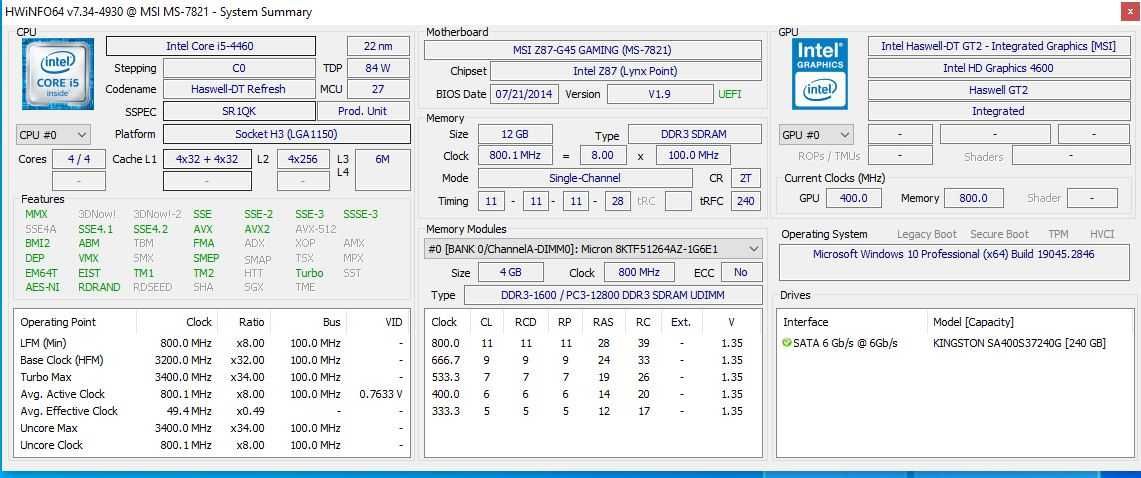 Procesor I5 4460 3.20GHz