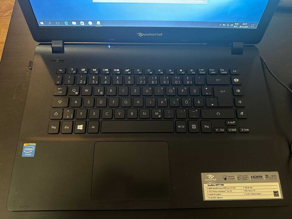 Laptop Packard Bell EasyNote celeron, 4Gb, 500Gb