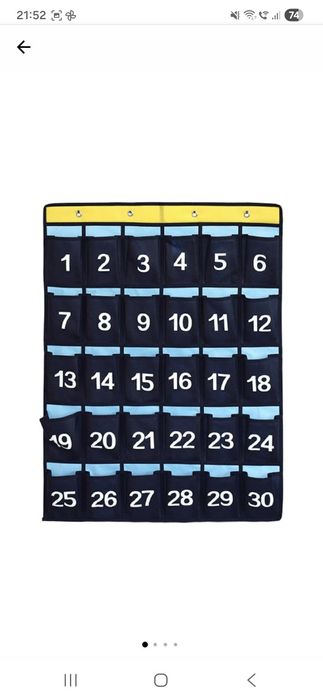 Organizator numerotat pentru clasa, 30 buzunare