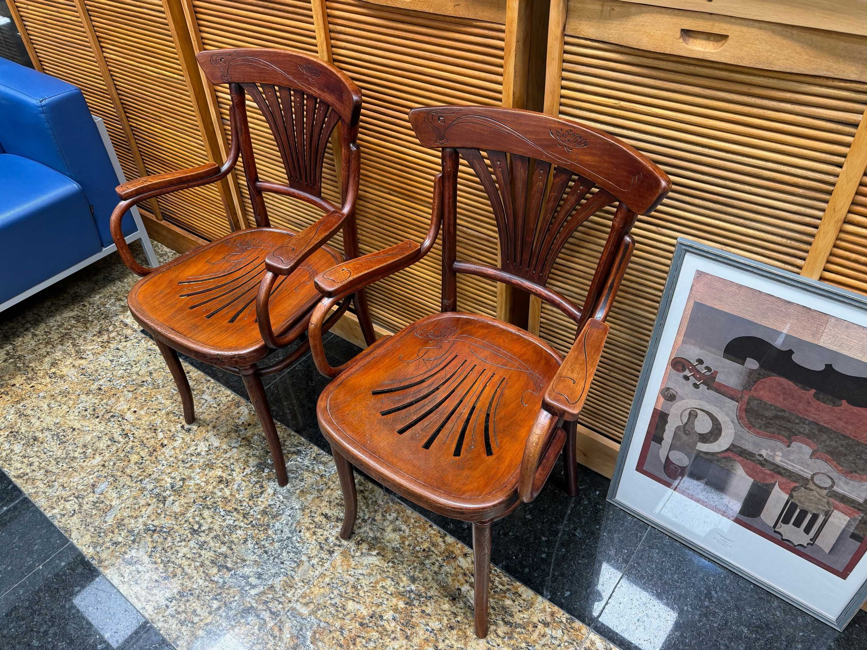 Столове с подлакътници Thonet, Model 221, Vienna Secesion, 1910'
