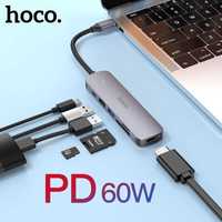 Hoco HB28 HUB PD 60W Type-C to USB 3.0+HDMI+SD+TF Converter, Adapter