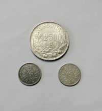 Monede 25.000 lei 1946 Mihai l; 50 bani 1900, 1912 Carol l, argint