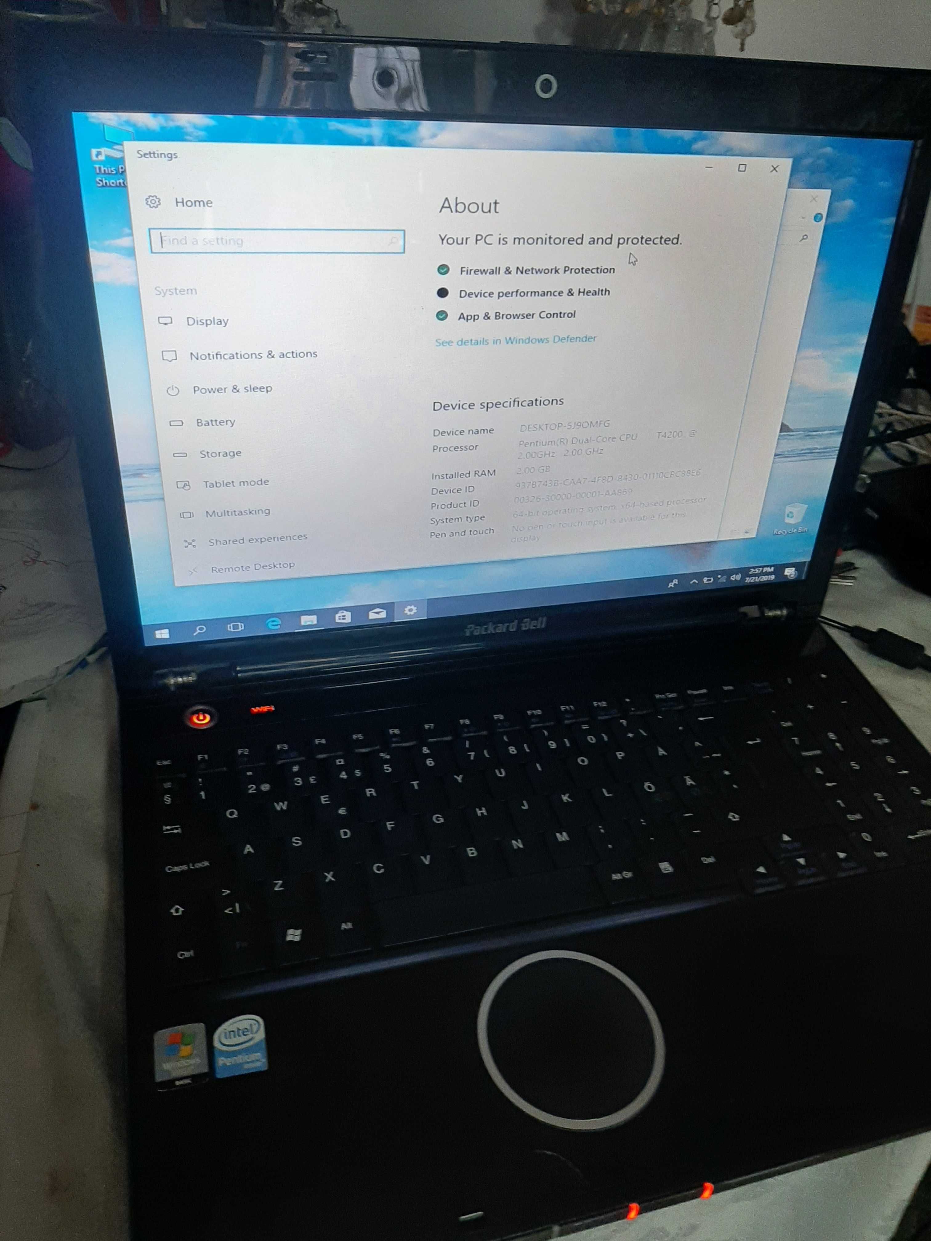 Laptop Lenovo G585 si Packard Bell HD hera / dvd/rw camera win 10