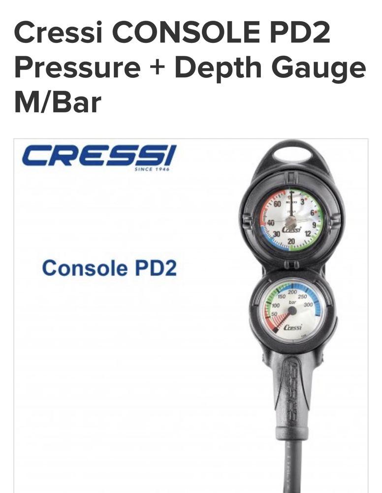 Cressi PD2 Consola Presiune Gauge Produs Sigilat Scufundări