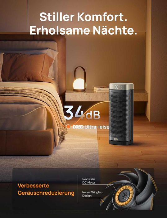 Вентилаторна печка Dreo, 2000W, Керамичен Нагревател с Термостат