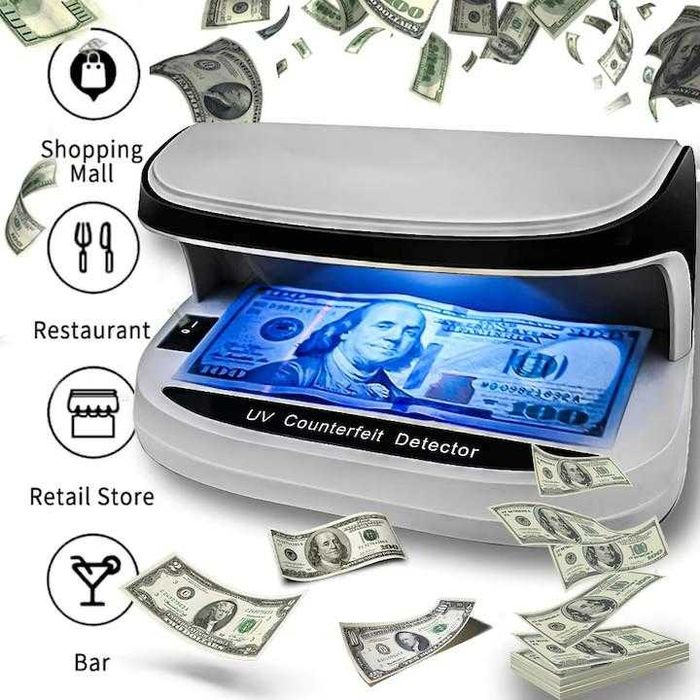 UV детектор за валута с LED светлина за проверка