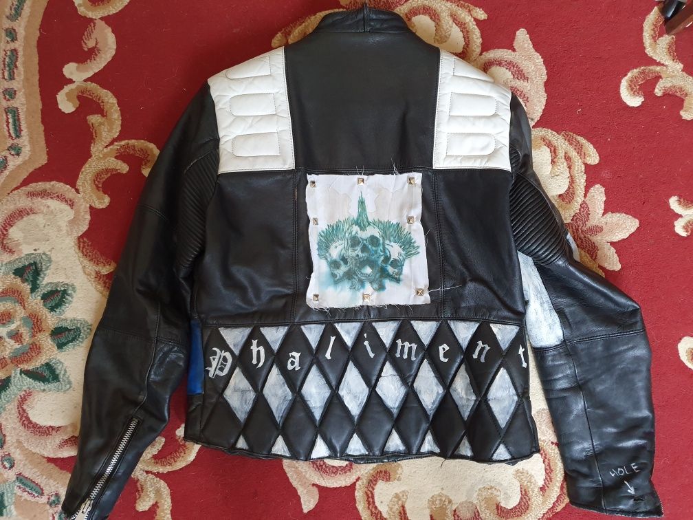 Geaca piele biker moto rock punk