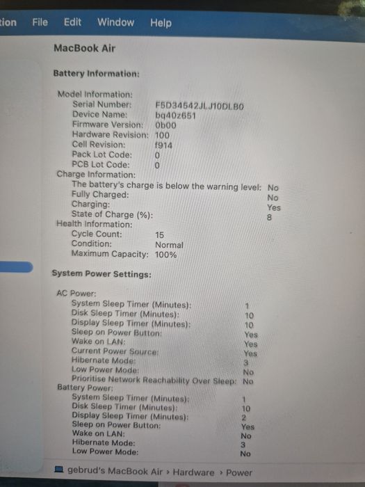 Macbook Air 13 M28/256gb 14 cicluri Amanet Lazar Crangasi 53550