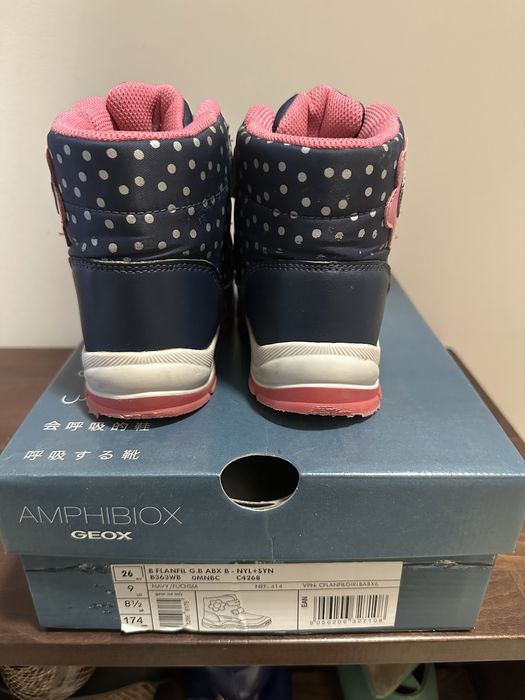 Ghete / cizme iarna Geox Amphibiox, impermeabile, 26 EU, talpic 17 cm