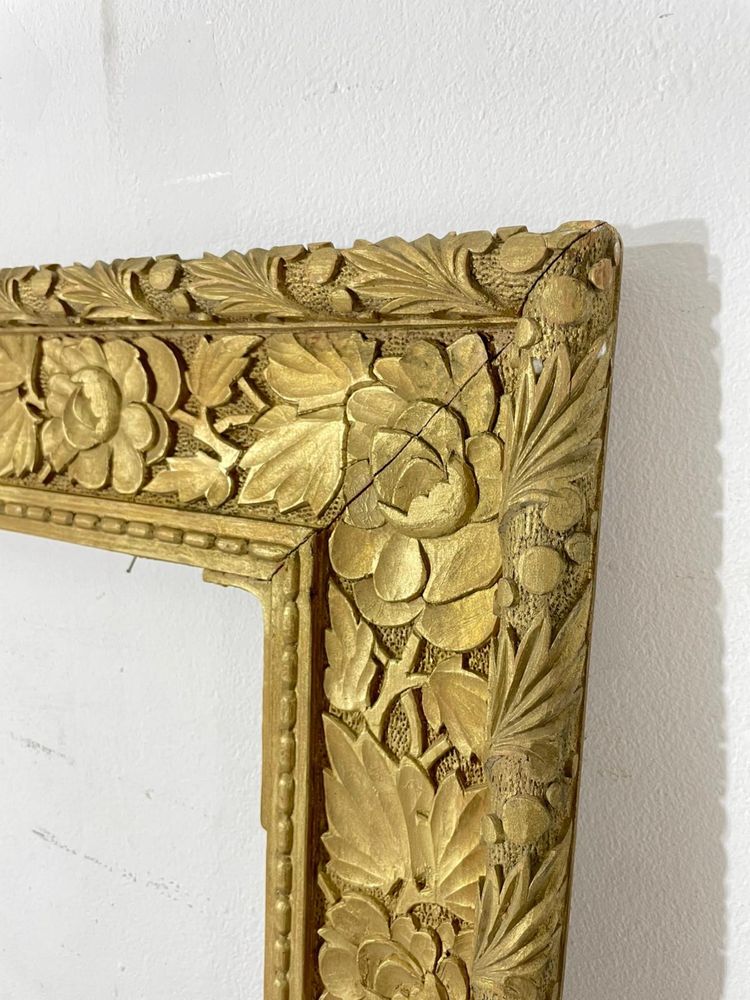 Ramă Vintage din Lemn Masiv Sculptat Manual, Oglindă Tablou