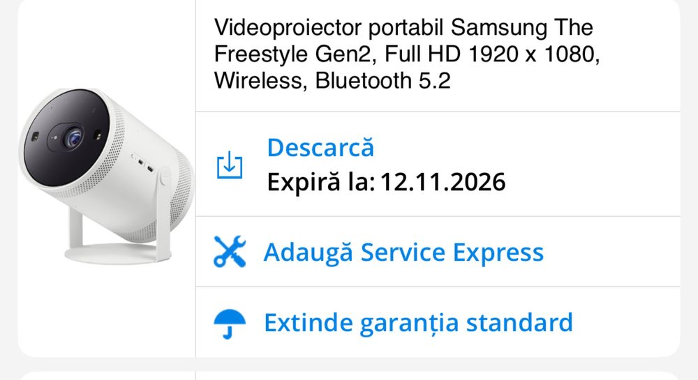 Samsung The Freestyle Gen 2 garantie