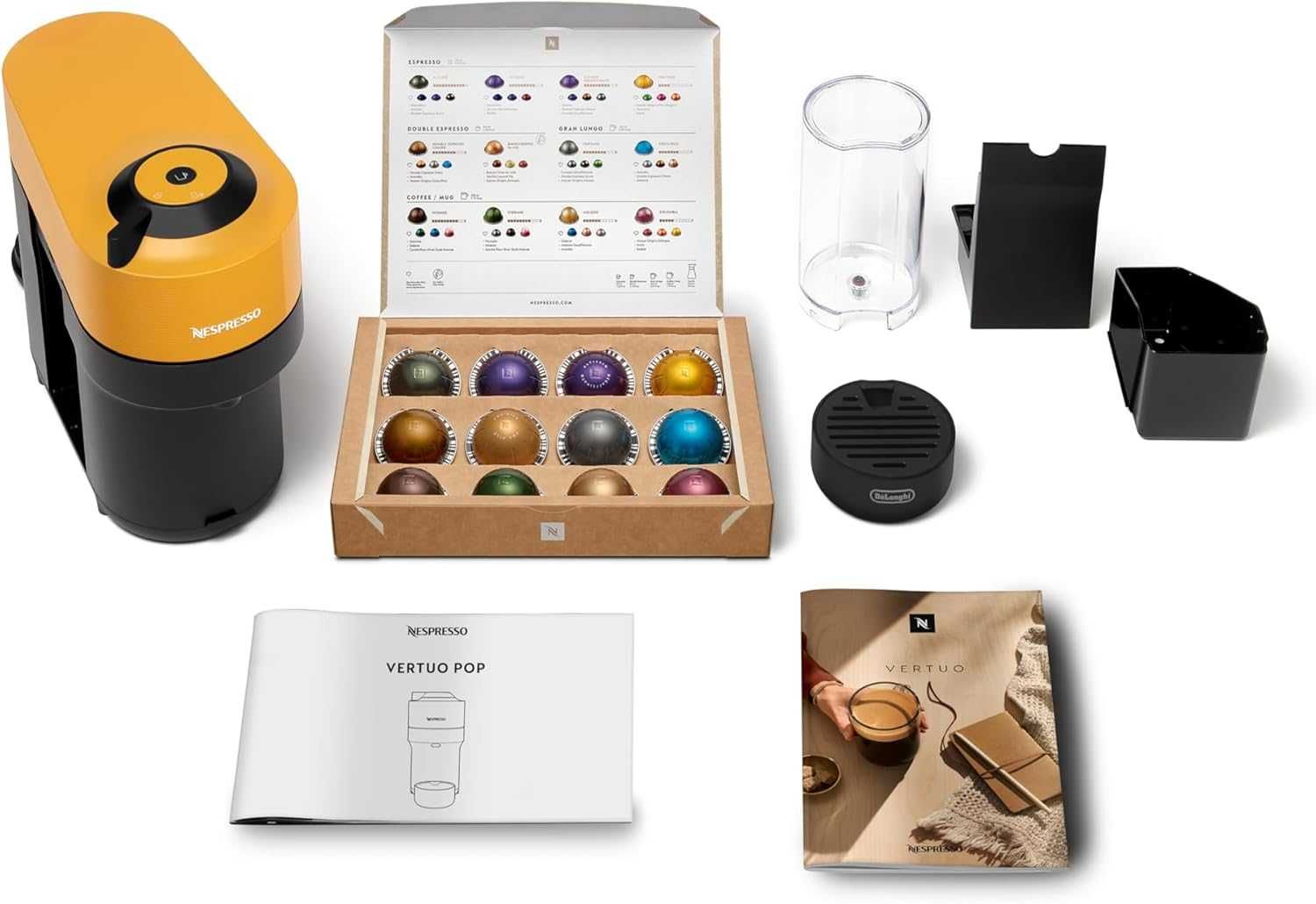Еспресо машина Nespresso by De'Longhi Vertuo Pop ENV90.B, Жълто