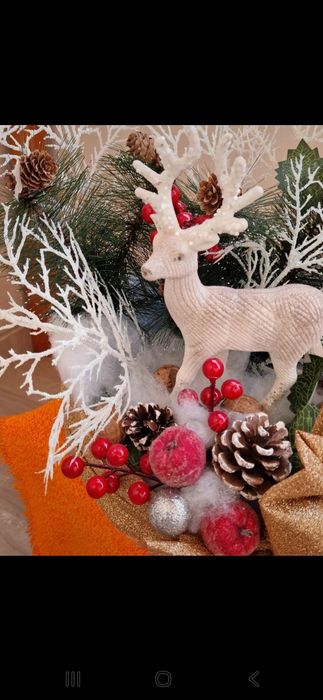 Aranjament de Crăciun - Cerb în zăpadă