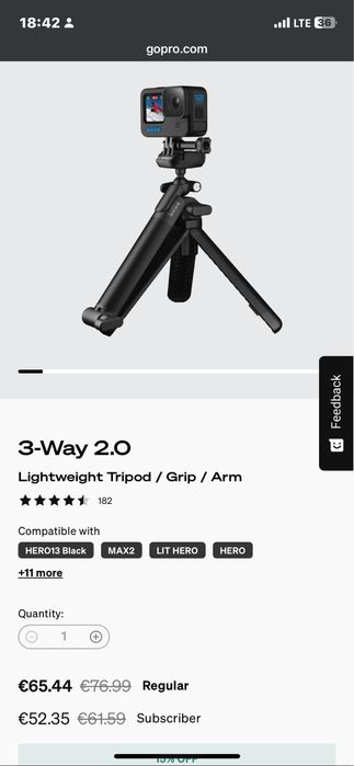 Trepied gopro 3 way 2.0