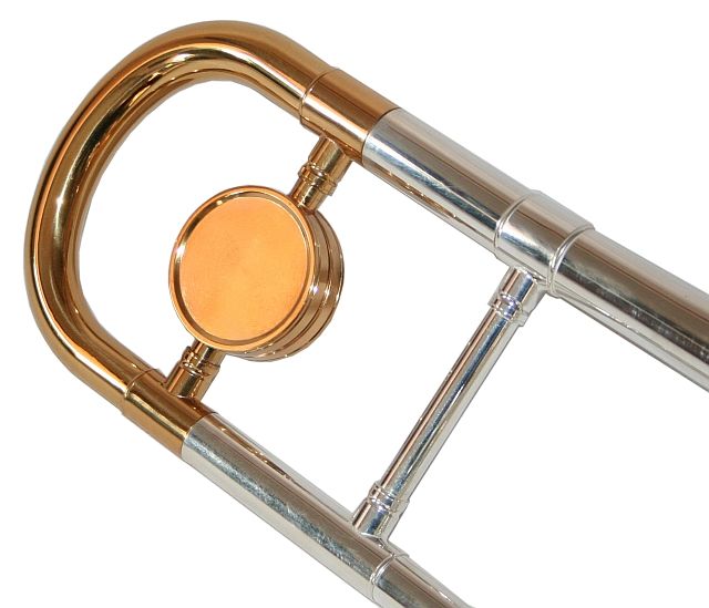 Trombon Bb (Si bemol) 3 pistoane Karl Glaser argintiu cu auriu