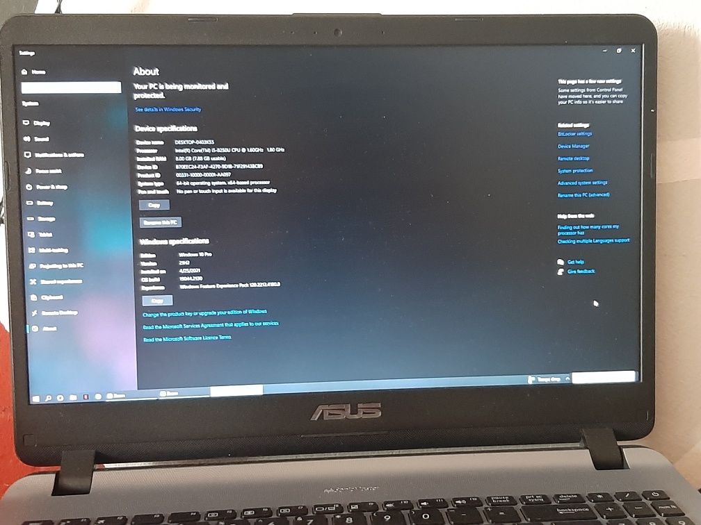 Laptop Asus i5-8250u