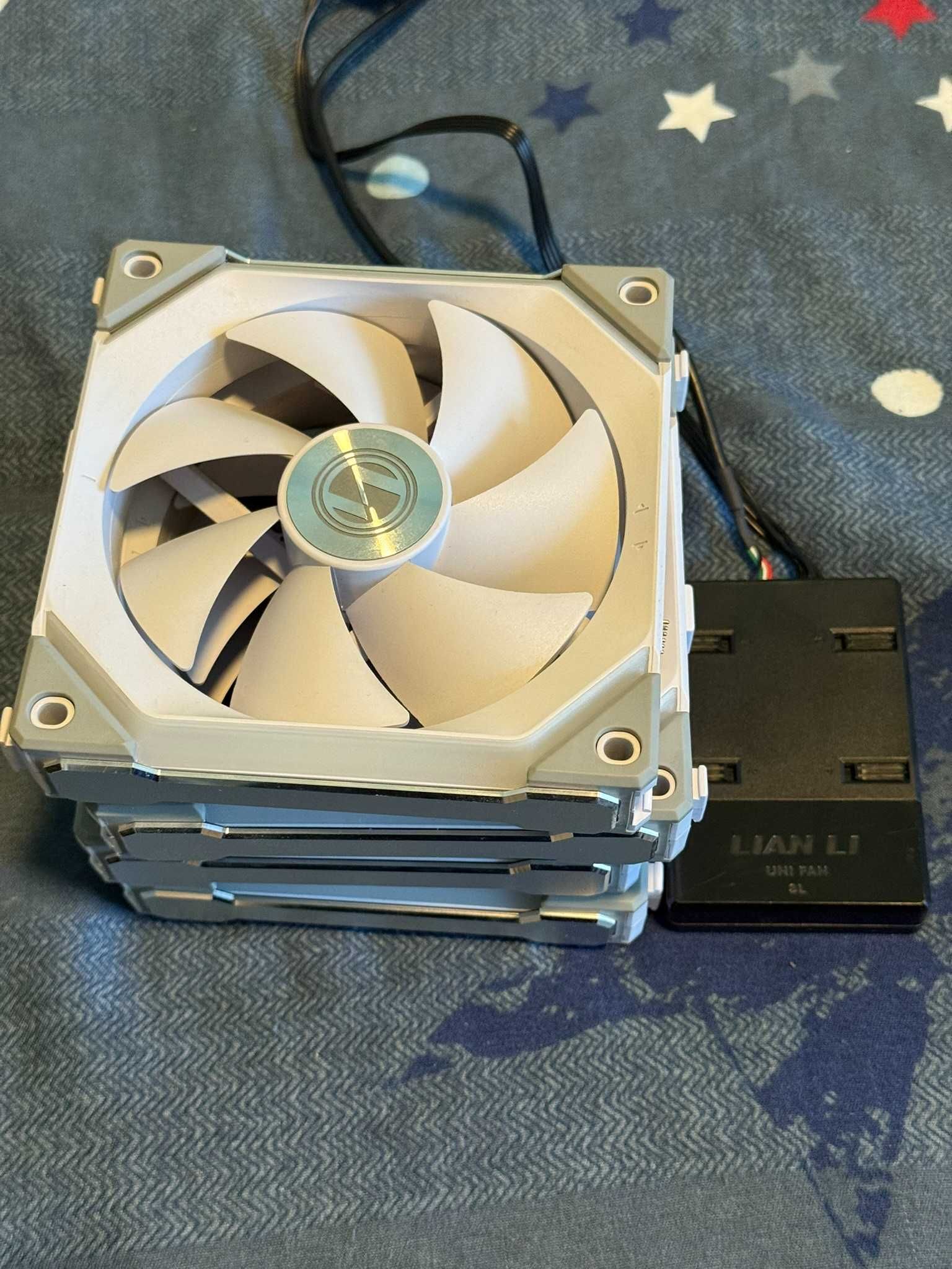 4 ventilatoare 120mm Lian Li UNI Fan SL120 ARGB PWM White + controller