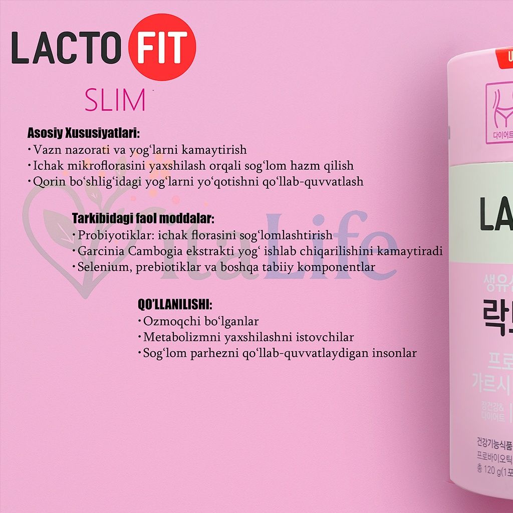 Lacto-Fit Slim – Probiotik & Vazn Nazorati uchun Qo‘shimcha