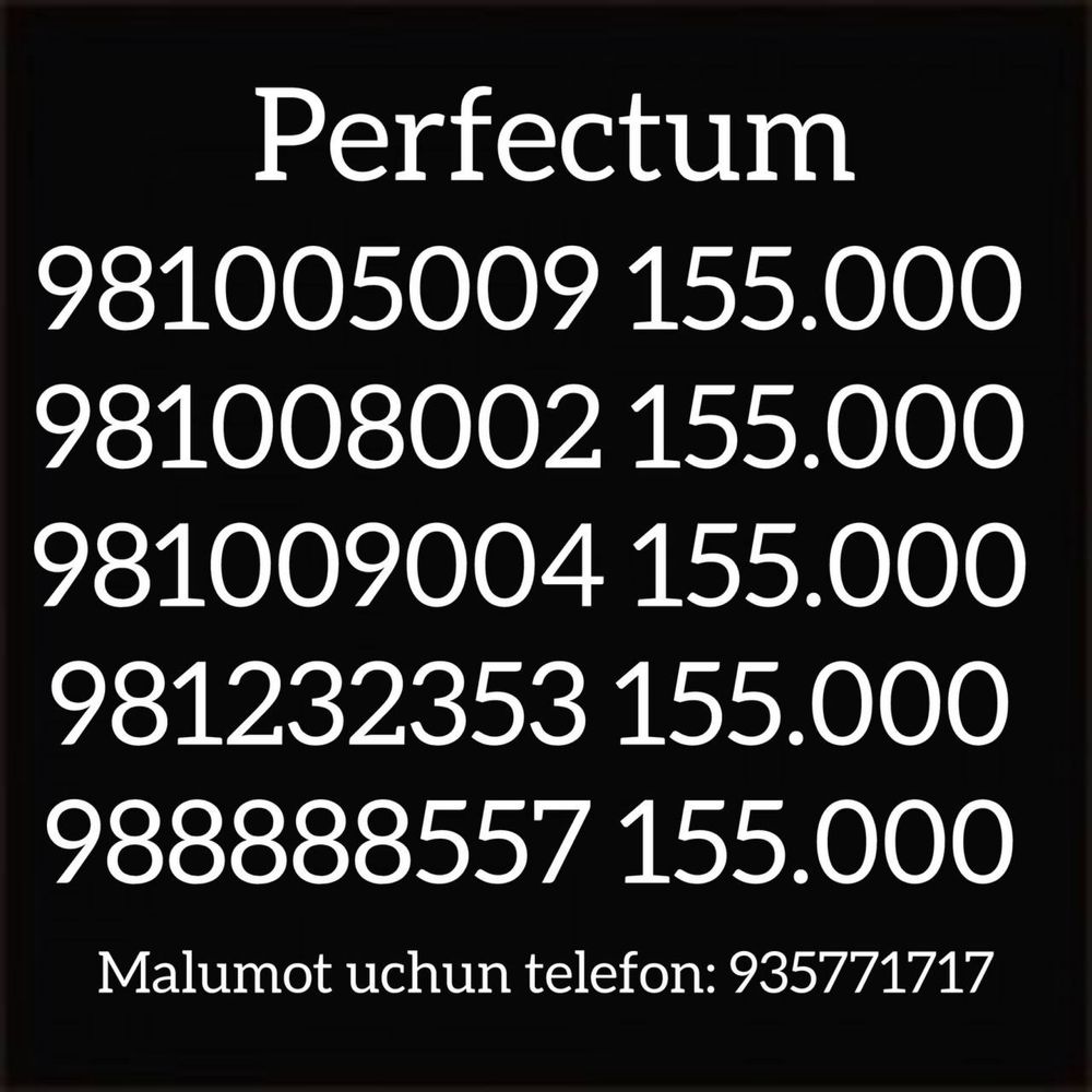 Perfectum raqamlar sotiladi