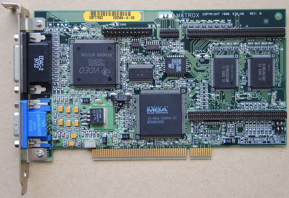 Matrox Millennium MGA-2064W MGA-MIL/2/HP5 2Mb PCI Testat