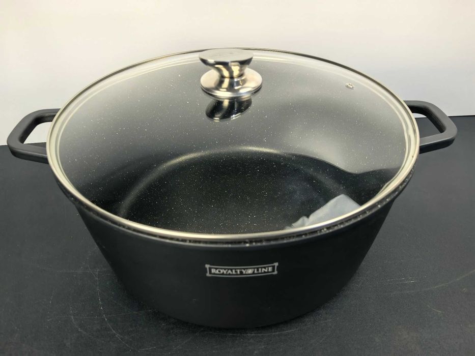 Oala marmorata 36 cm capac sticla 249 lei