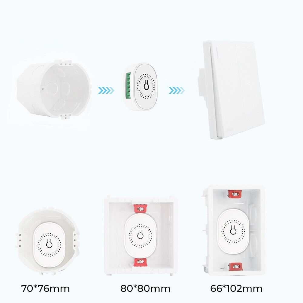 Tuya 16A WiFi RF Mini Прекъсвач + Мониторинг на Енергия | 433MHz