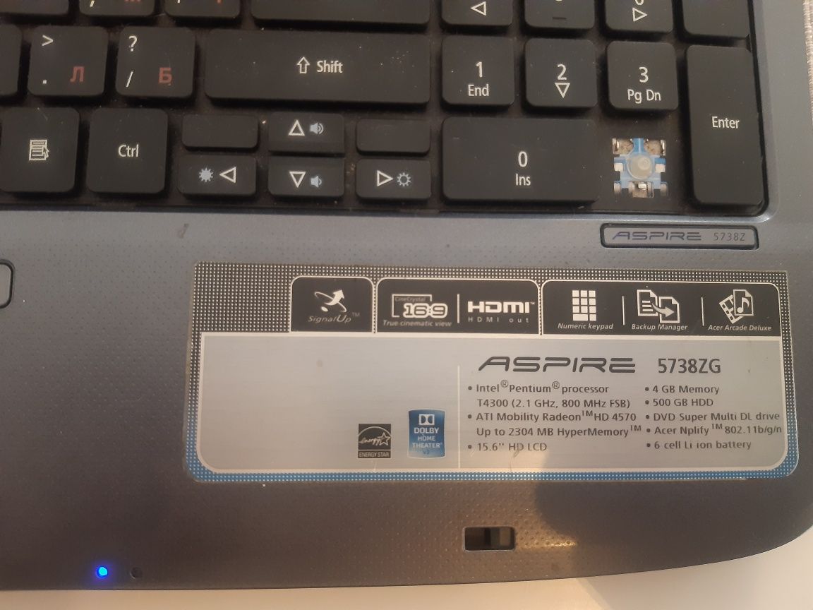 Лаптоп Acer Aspire 5738zg