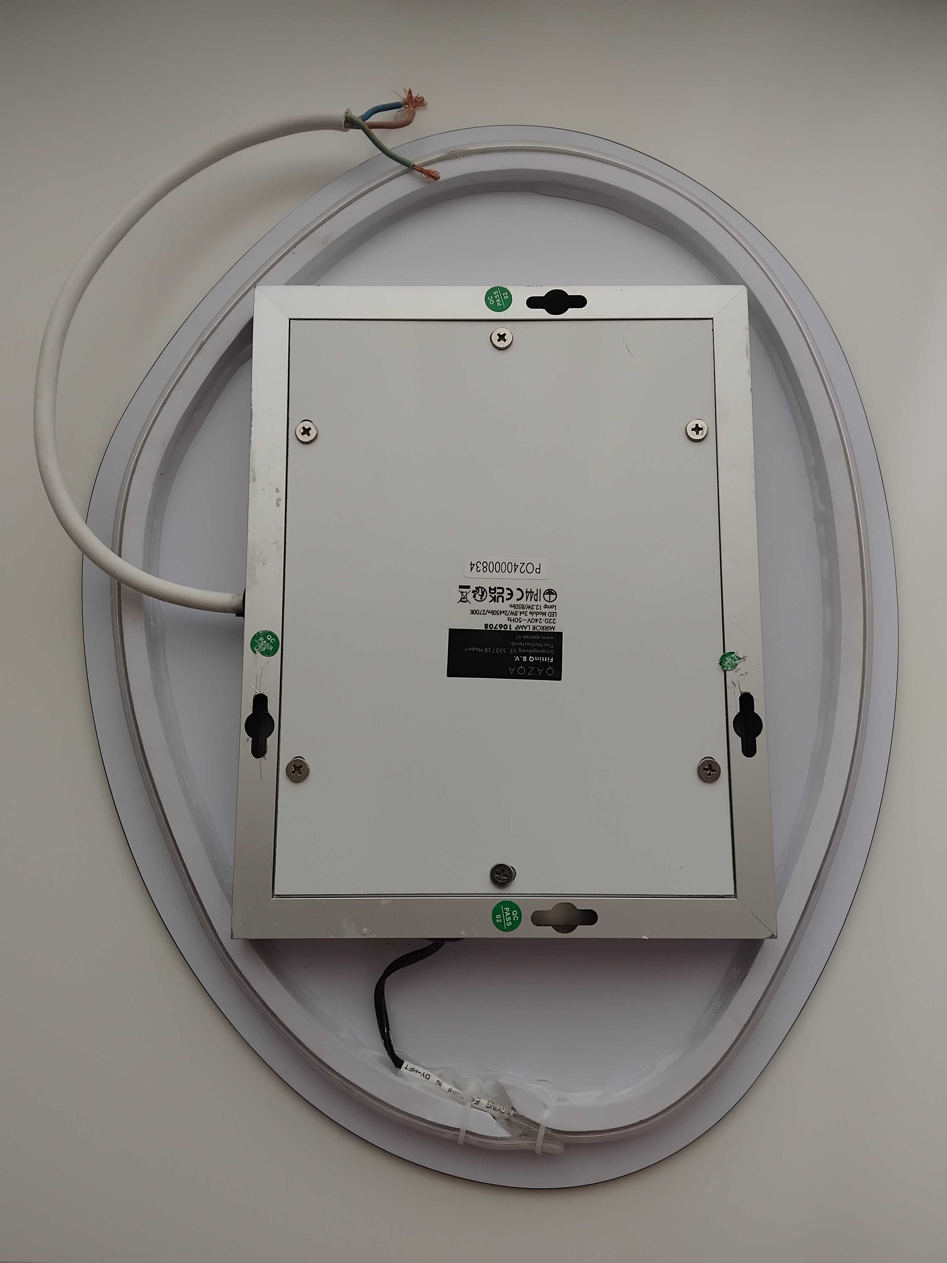 LED огледало за баня с неправилна форма и топла светлина 30/40 см