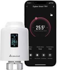 Termostat inteligent radiator SALCAR,Alexa,Google,OLED Tuya ZigBee