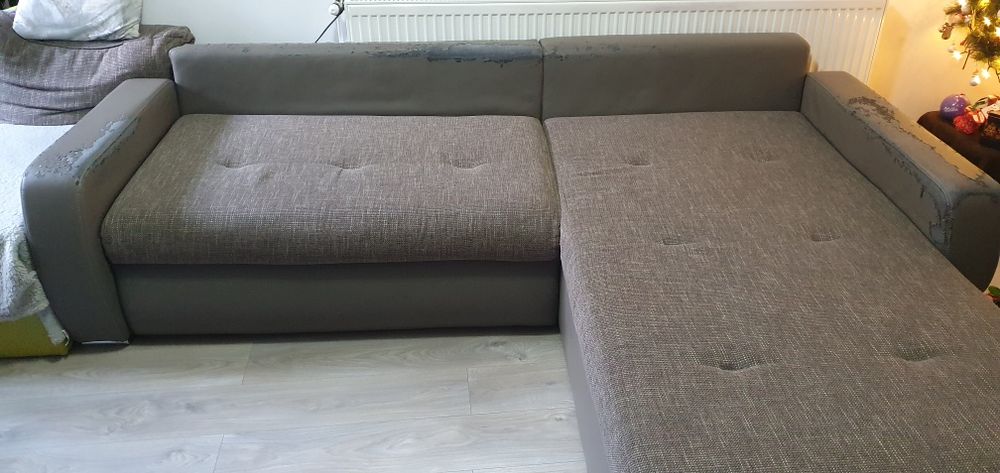 Coltar Rocca, imitație piele și stofa