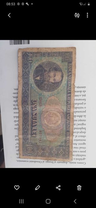 Bancnote vechi 100 lei Balcescu