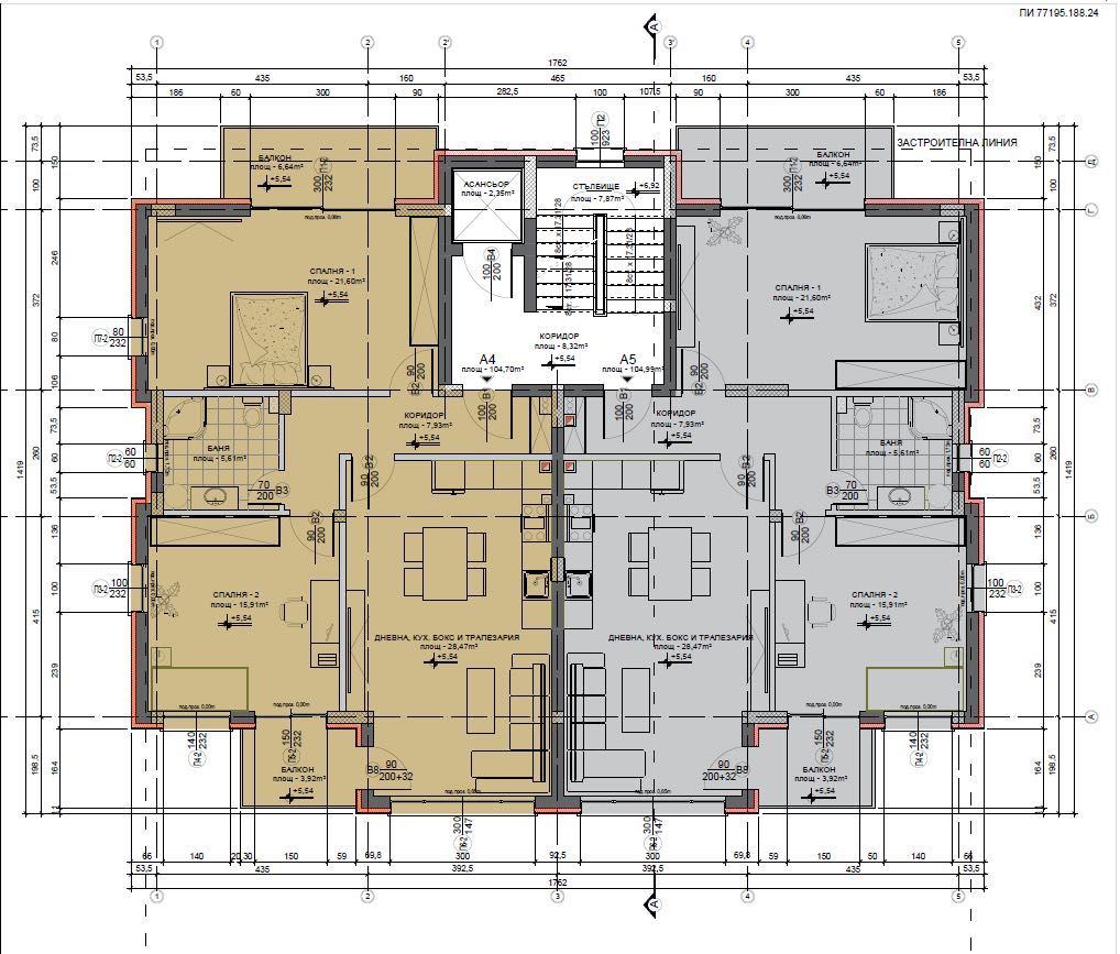 Продава се Многостаен апартамент в Хасково, Червена стена - 105 кв.м за 9 €/кв.м - Снимка #5