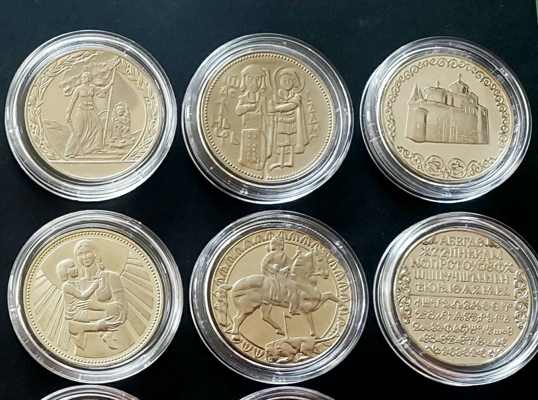 Монети.  2 лева .1300 години България.  Комплект. 14 бройки.