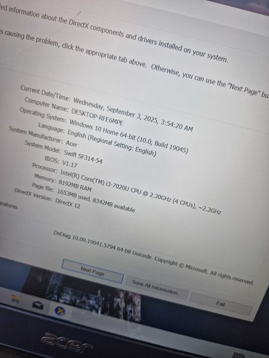 Acer swift 3 - 256GB -